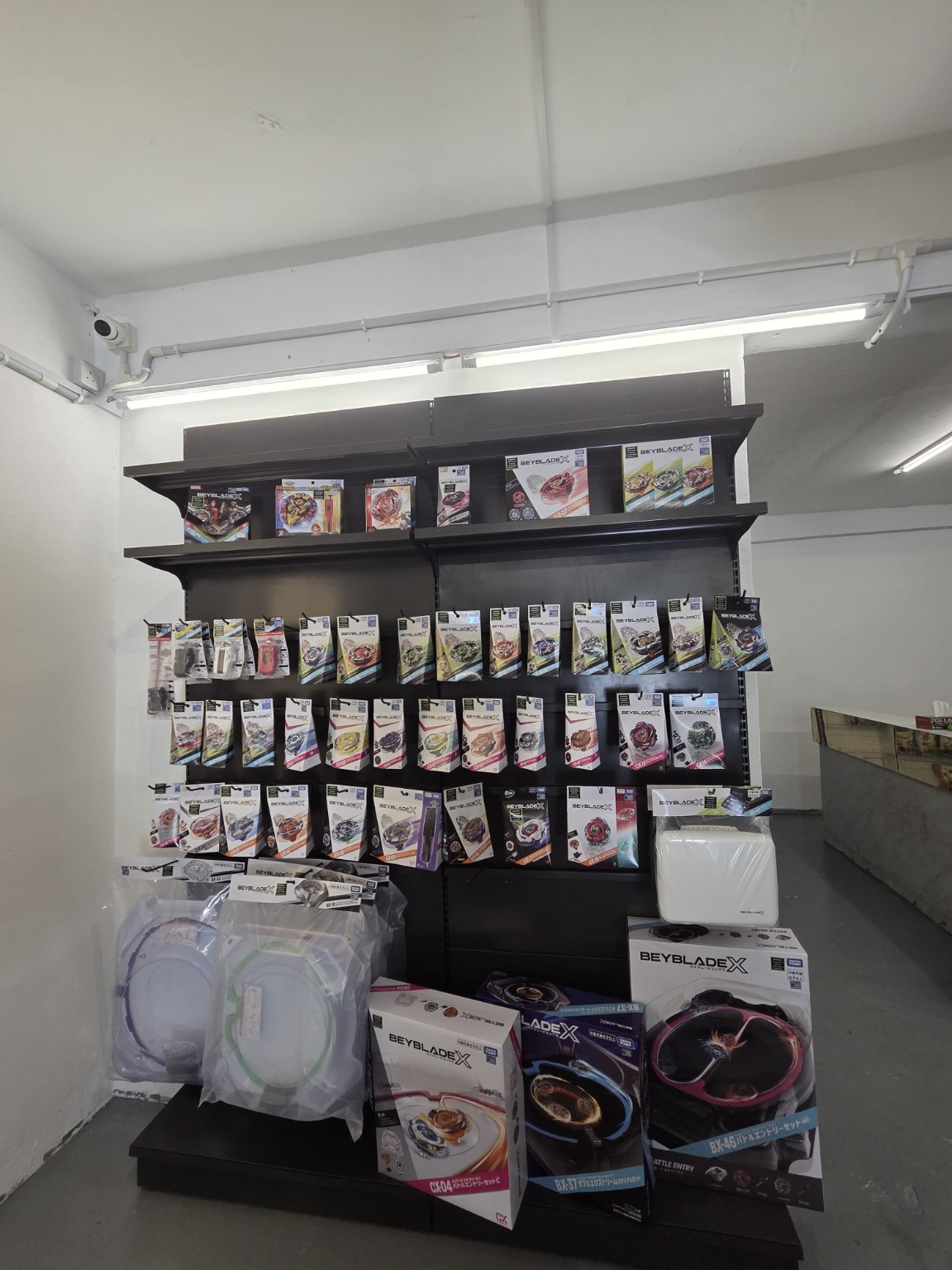 Beyblade X products on display at Prestasi Bookstore