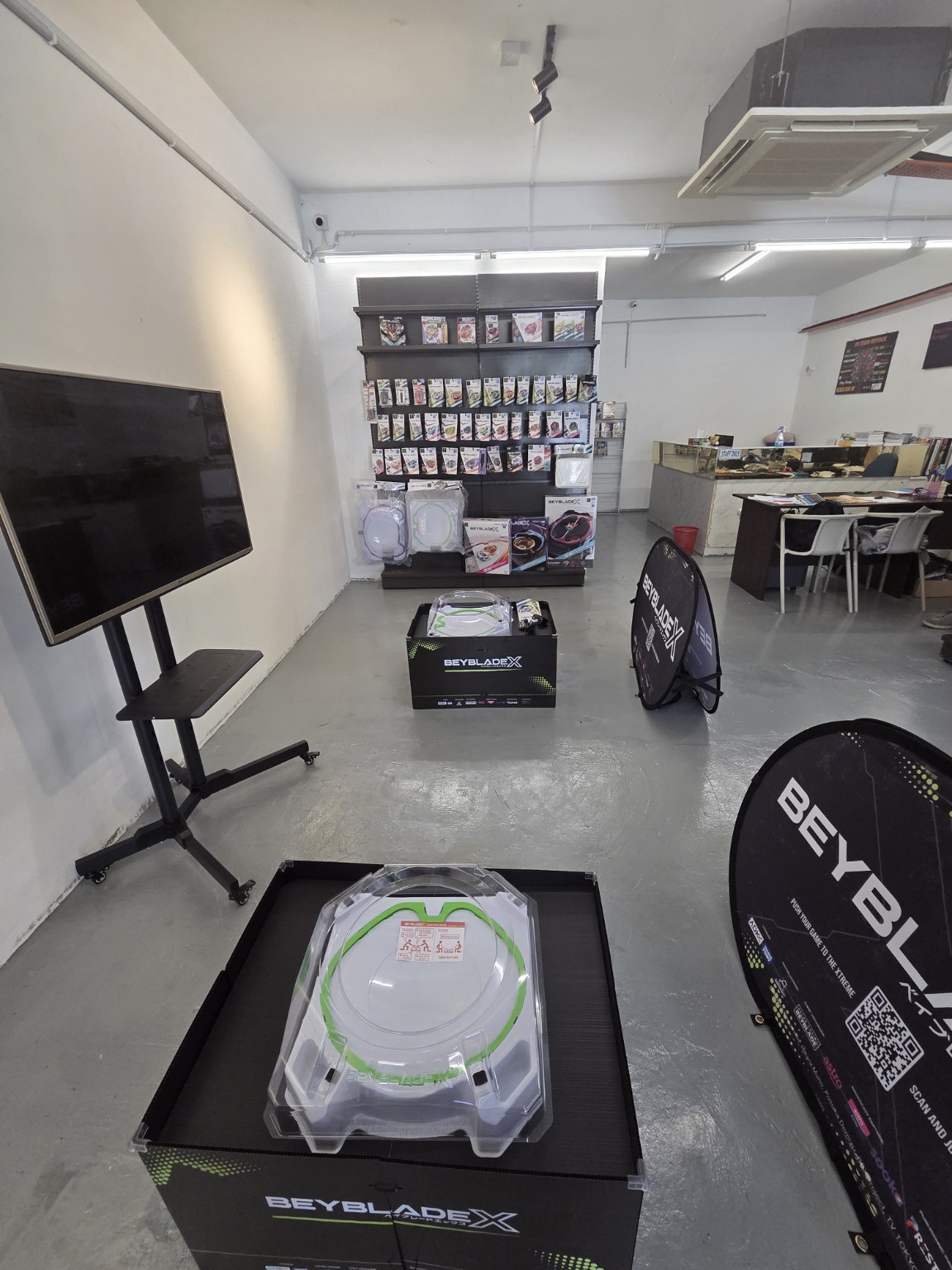 Beyblade X play area inside Prestasi Bookstore
